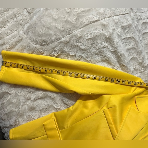 Vibrant Yellow Blazer with Gold Buttons - Picture 9 of 11